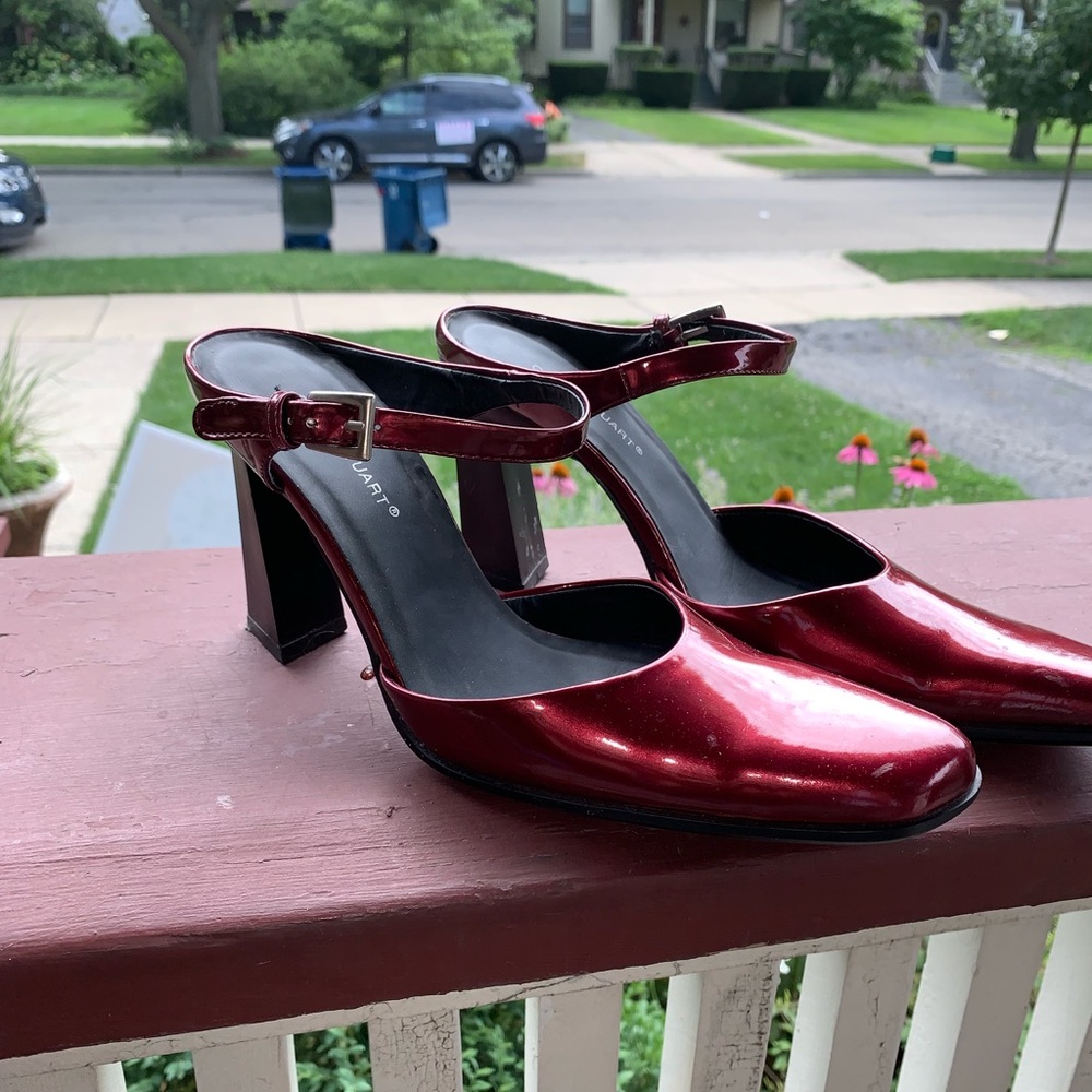 Metallic red heels